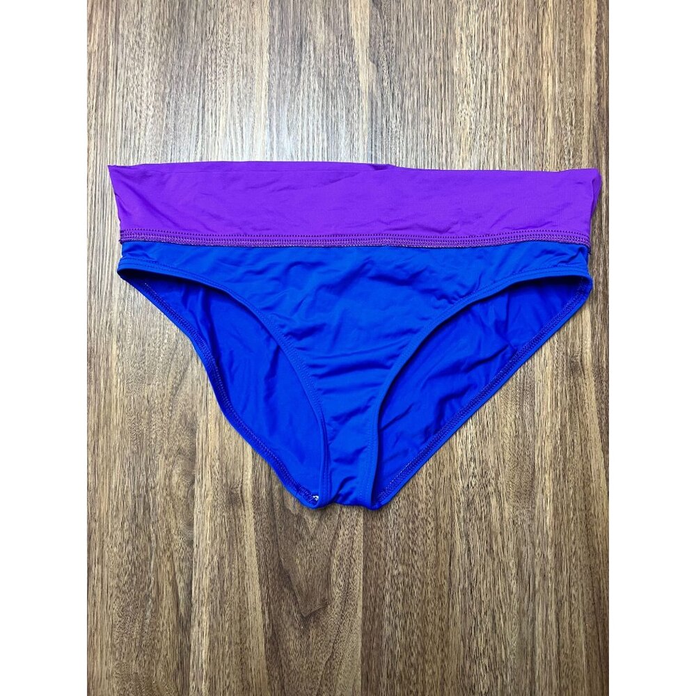 Tommy Bahama Womens Swimwear Bikini Bottom Nylon Blue High Waist Size Large‎